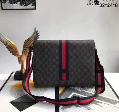 新款 2019 Gucci 古奇专柜同步男士翻盖单肩包斜挎包批发