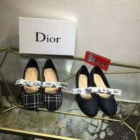 Dior迪奥新款 小圆头平底 韩国进口牛仔布染色系列