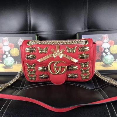 Gucci 古奇 GGMarmont波浪纹链条包批发