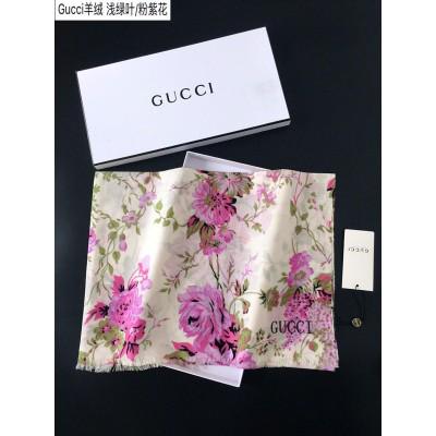 Gucci古奇专柜新款花卉图案羊绒长巾批发