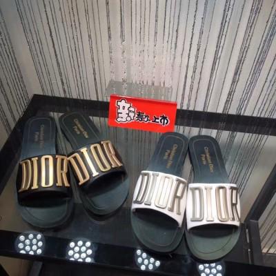 Dior 立体字母平底凉拖鞋批发