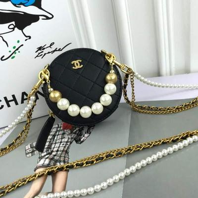 Chanel 香奈儿2020新款小香小圆饼mini迷你斜挎珍珠批发