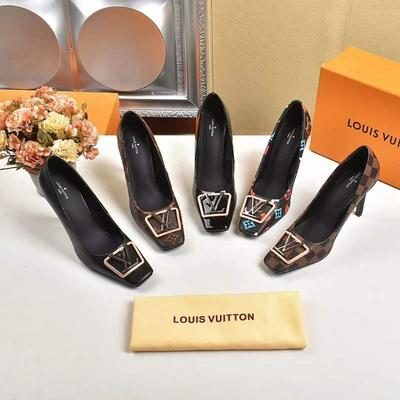 2021春秋季新款LV Louis Vuitton 路易威登 高跟女鞋方头细跟批发
