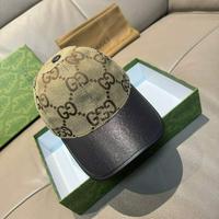 GUCCI 古驰 新款原单棒球帽 帆布拼皮
