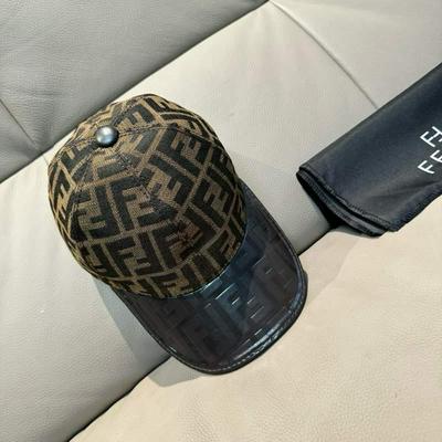 Fendi 芬迪  新款原单棒球帽 双F老花拼皮批发