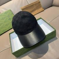 GUCCI 古驰 新款原单棒球帽 帆布拼皮