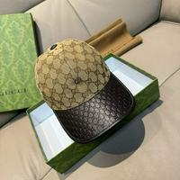GUCCI 古驰 经典原单棒球帽 小双G牛皮拼接