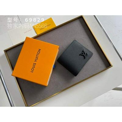 LV Louis Vuitton 路易威登 顶级原版全皮荔枝纹短夹批发