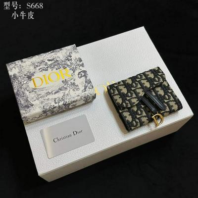 Dior 迪奥 顶级质量DIOR迪奥三折钱夹 二层小牛皮批发