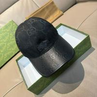 GUCCI 古驰 新款原单棒球帽 帆布拼皮
