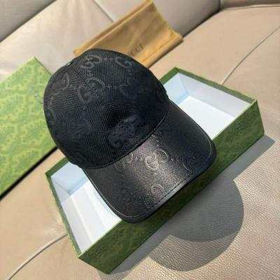 GUCCI 古驰 新款原单棒球帽 帆布拼皮批发