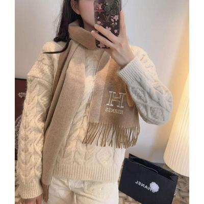 Hermes 爱马仕 双面围巾 好看的要疯掉了太有型太批发