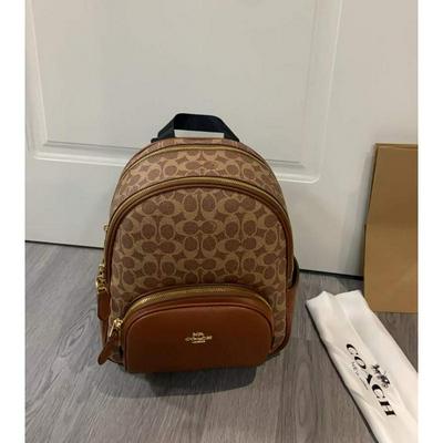 Coach 寇驰 包包奥莱款中号女士牛仔布配皮双肩背包批发
