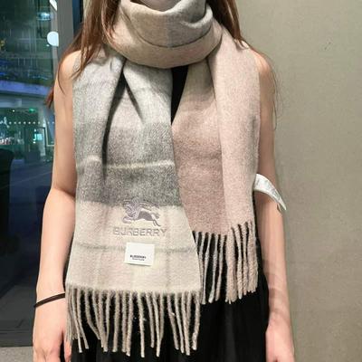 Burberry 巴宝莉 双面条纹羊羔毛绒围巾最新英批发