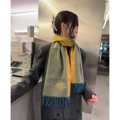Hermes·爱马仕拼色羊绒围巾重磅推荐顶批发