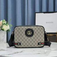 GUCCI 古驰 新品斜挎包.头层牛皮与古琦花纹