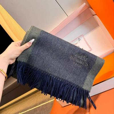 Hermes·爱马仕拼色羊绒围巾重磅推荐顶批发