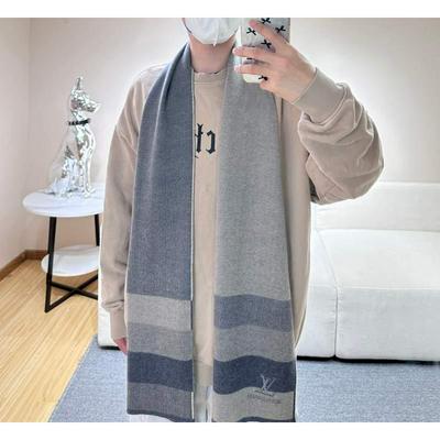 LV 爆款到货针织条纹男女通用围巾批发