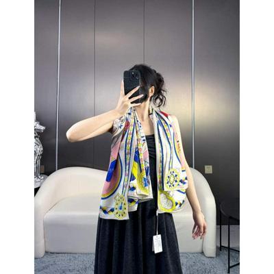 Hermes 爱马仕 专柜同步Hermes双面同色顶级丝绒方巾批发