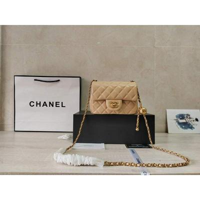 Chanel 香奈儿 小号杏色Chane 口盖包批发