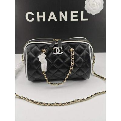 Chanel 香奈儿 黑配白边波士顿 保龄球批发