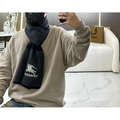 Burberry爆款上新高端男士围巾经典战马批发